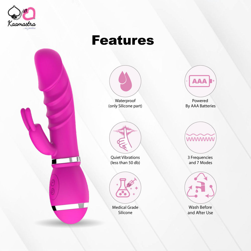 Buy Kaamastra Rabbit Ear Mini Vibrating Dildo Online Buy Kaamastra Rabbit Ear Mini Vibrating Dildo Online