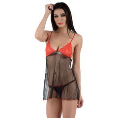 Kaamastra Red Sexy See Through Baby Doll Night Dress