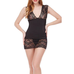 Kaamastra Black Floral Lace Women's Babydoll