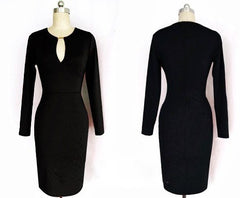 Kaamastra Front Keyhole Midi Pencil Dress