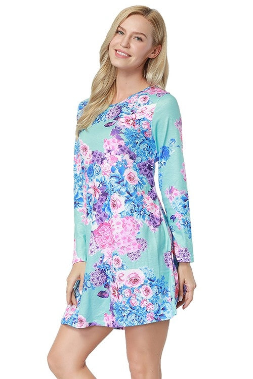Kaamastra Floral Print Pattern Mini Length Dress