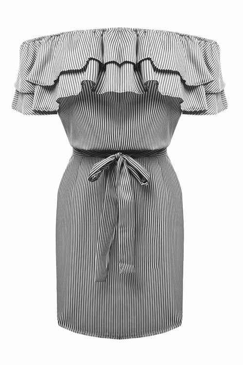 Kaamastra Women Ruffle Off Shoulder Sexy Mini Party Dress for Women