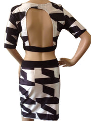 Kaamastra Abstract Polygons Bodycon Printed Dress