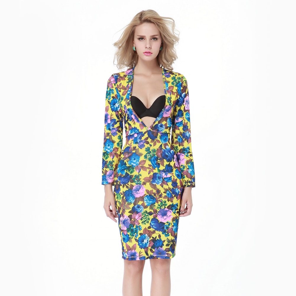 Kaamastra Deep Cleavage Bodycon Dress