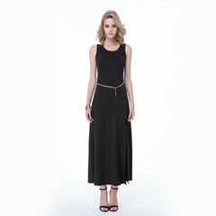 Kaamastra Sexy Slit Sashes Maxi Dress