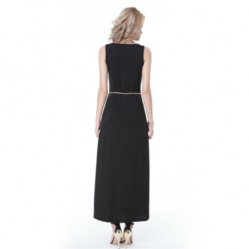 Kaamastra Sexy Slit Sashes Maxi Dress