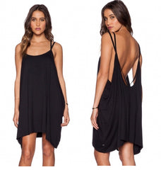 Kaamastra Black Strappy Loose Midi dress