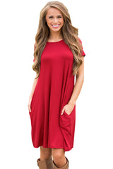 Kaamastra Short Sleeve Flared Maroon Top T Shirt