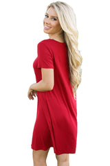 Kaamastra Short Sleeve Flared Maroon Top T Shirt