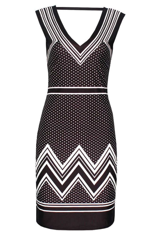Kaamastra Trendy Cutout Polka Dot Print Dress