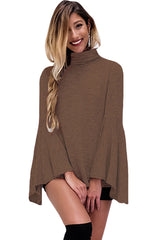 Kaamastra Brown Bell Sleeve Criss Cross Back Solid Women Top