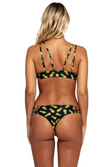 Kaamastra Crisscross Straps Pineapple Print Reversible 2pcs Swimsuit