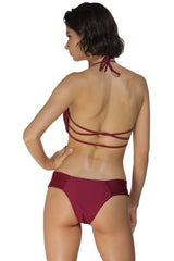 Kaamastra Maroon Micro Bikini Beach Bikini Swimsuit For Women
