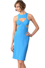 Kaamastra Sexy Cut-out Little Blue Midi Dress