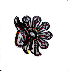 The Maroon Half Flower Body Jewel