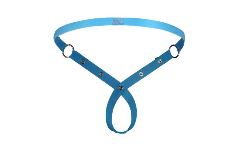 Kaamastra Studded Men Crossed Display Thong Blue