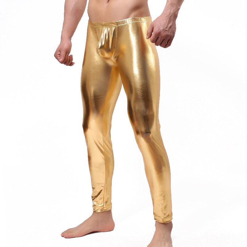 Kaamastra Sexy Latex Men Pants Golden