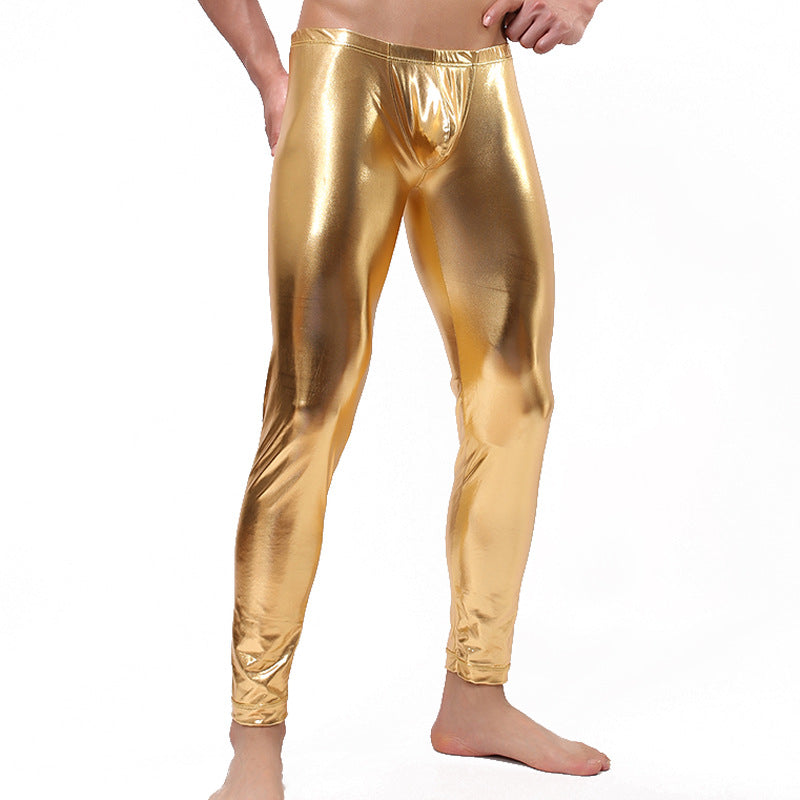 Kaamastra Sexy Latex Men Pants Golden
