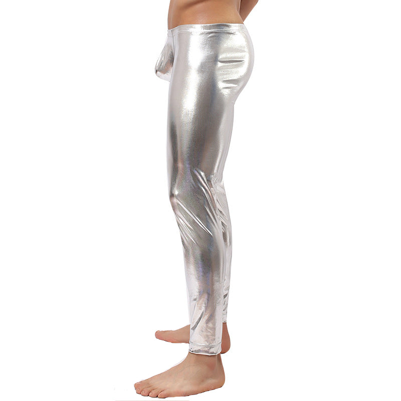 Kaamastra Sexy Latex Men Pants Silver