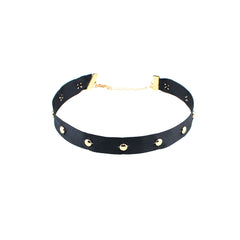 Kaamastra Rivet Studded Leather Choker