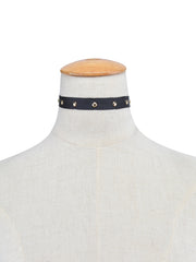 Kaamastra Rivet Studded Leather Choker