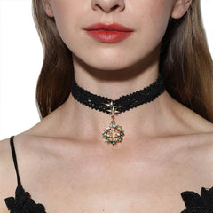 Kaamastra Black Lace Star Pendent