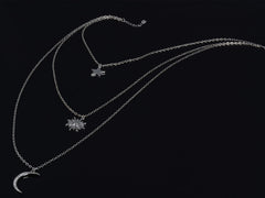 Kaamastra Antique Silver Three Layer Chain