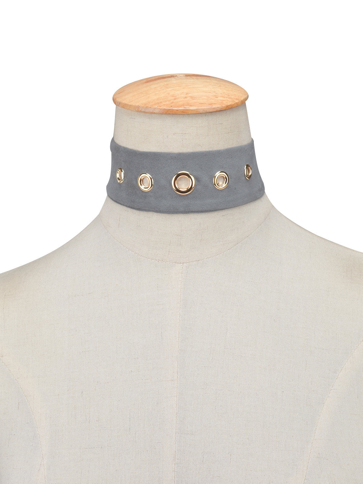 Kaamastra Grey Velvet Studded Choker