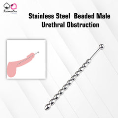 Kaamastra Stainless Steel 4mm Beaded Urethral Obstruction Rod for Men