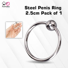 Kaamastra Stainless Steel Penis Ring  2.5cm Diameter - Pack of 1
