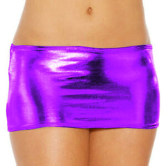 Kaamastra women Wetlook Latex Micro Mini Skirt - Purple
