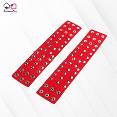 Kaamastra Heavy Duty Riveted Ankle Cuffs Red