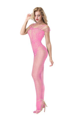Kaamastra Light Pink Fishnet Body Stockings & Free Thong