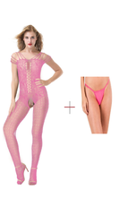 Kaamastra Light Pink Fishnet Body Stockings & Free Thong