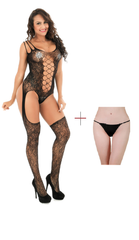 Kaamastra Fishnet Black Body Stockings & Free Thong