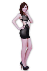 Kaamastra Black Women's Half-Body Stockings with Thong