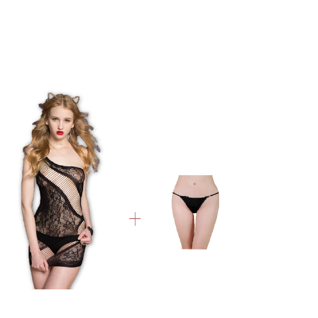 Kaamastra Black Stocking & Free Thong