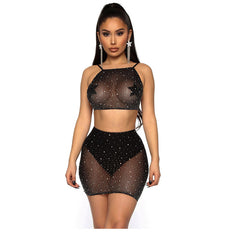 Kaamastra Black Fishnet 2 piece Bodystocking Lingerie