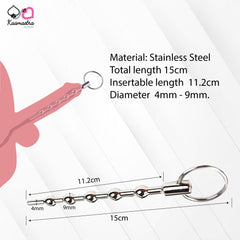 Kaamastra Stainless Steel 5 Beaded Urethral Sounding