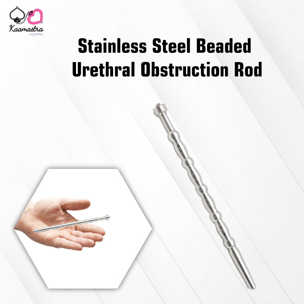 Kaamastra stainless steel beaded urethral rod - medical obstruction tool with graduated beads