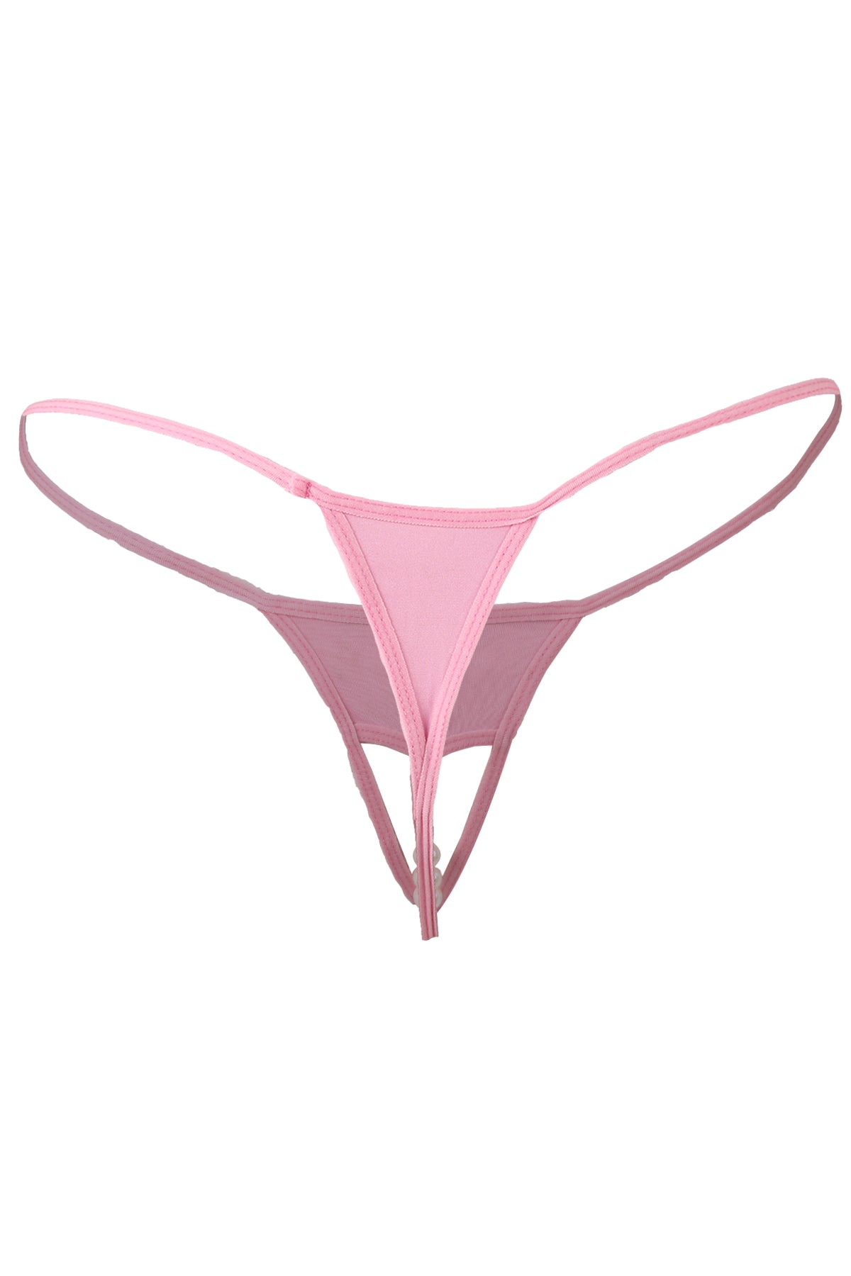 Kaamastra Womens Sexy Open Crotch Pearl Thong Pink