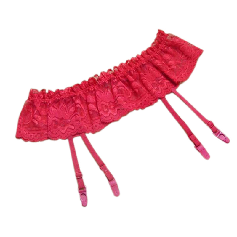 Kaamastra Red Lace Garter Belt Stretch G-string