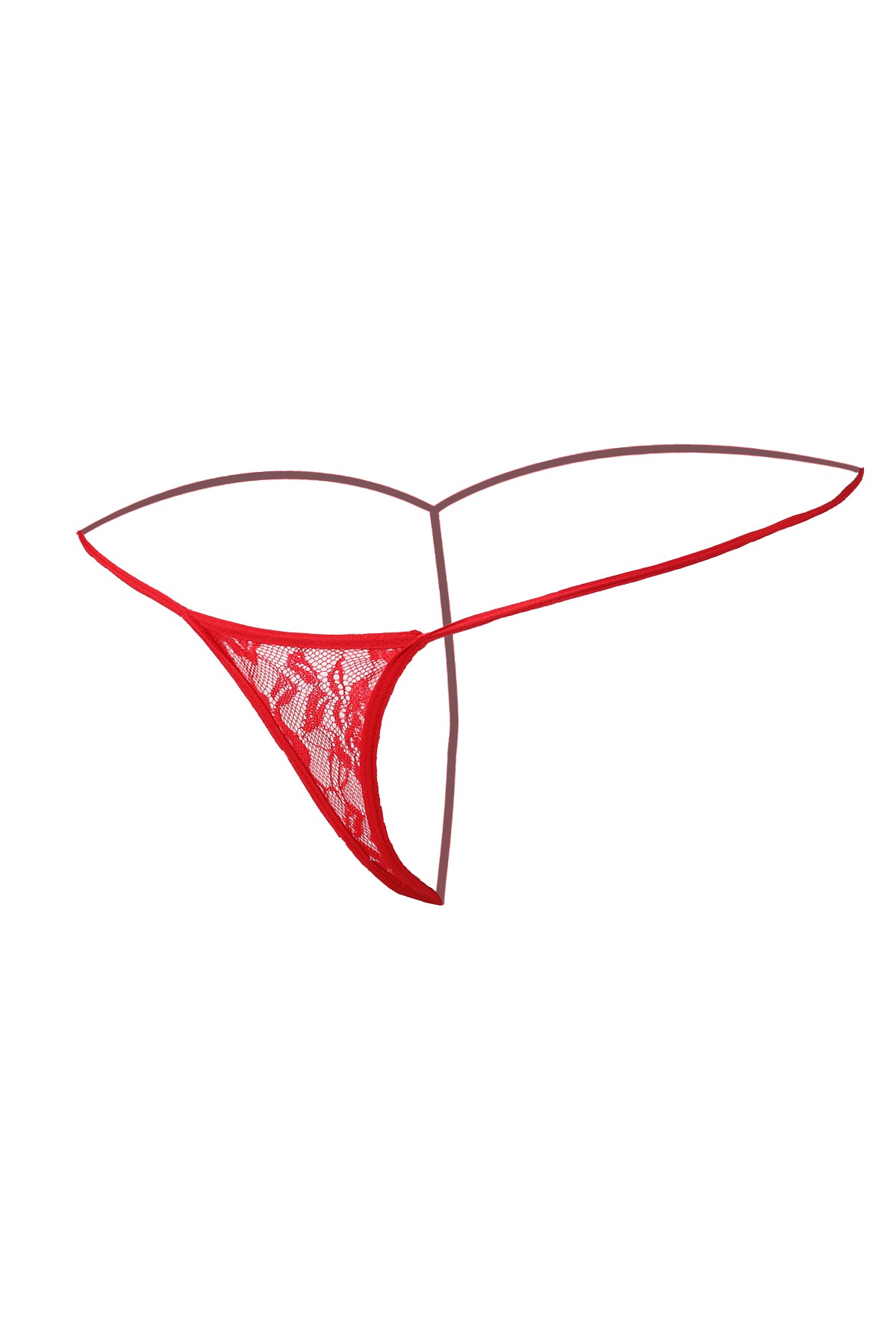 Kaamastra Sheer Floral Thong Red