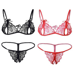 Kaamastra Bikini Nightwear Lingerie Set Combo of 2 Red & Black