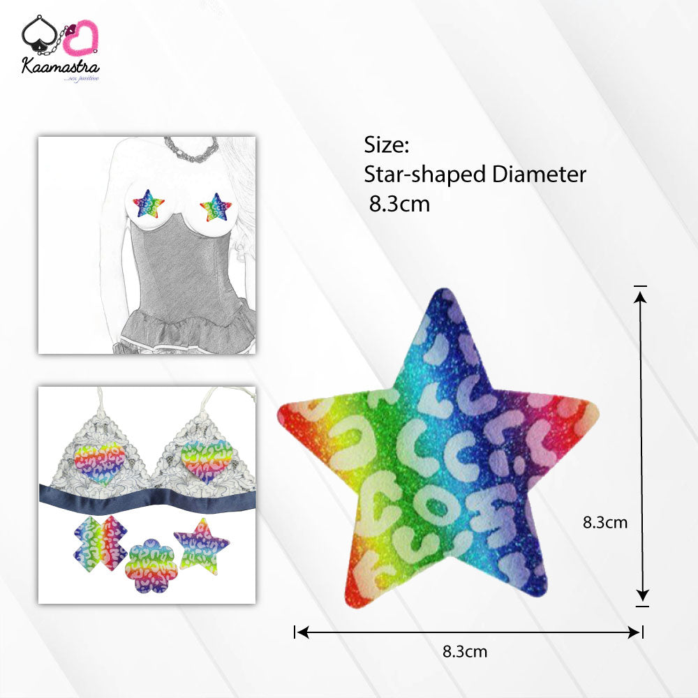 Kaamastra Rainbow Glitter Star Shape Nipple Pasty
