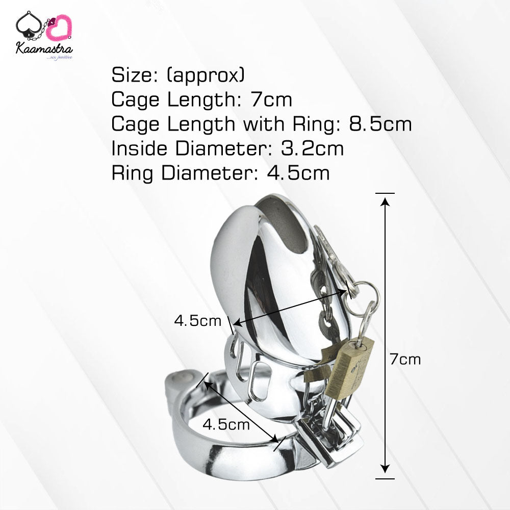 Kaamastra Short Metal Male chastity Device Cage