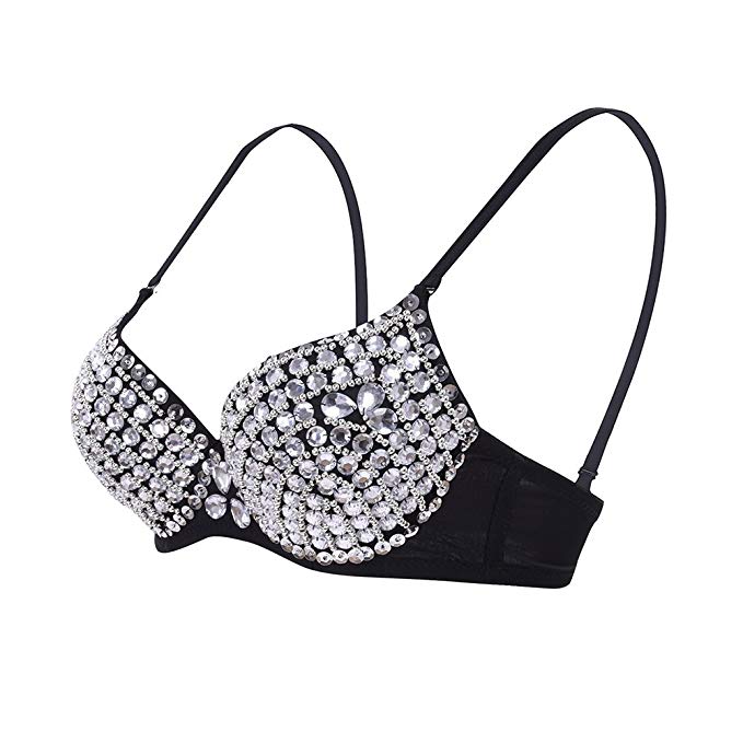 Kaamastra Women White Crystal With Traditional Design Bra