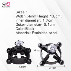 Kaamastra Black Ring Clip Nipple Peircing with Center Diamond