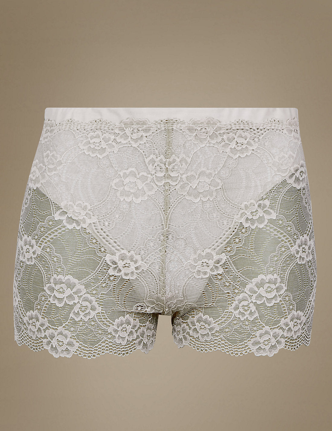 Kaamastra White Floral net Shorts