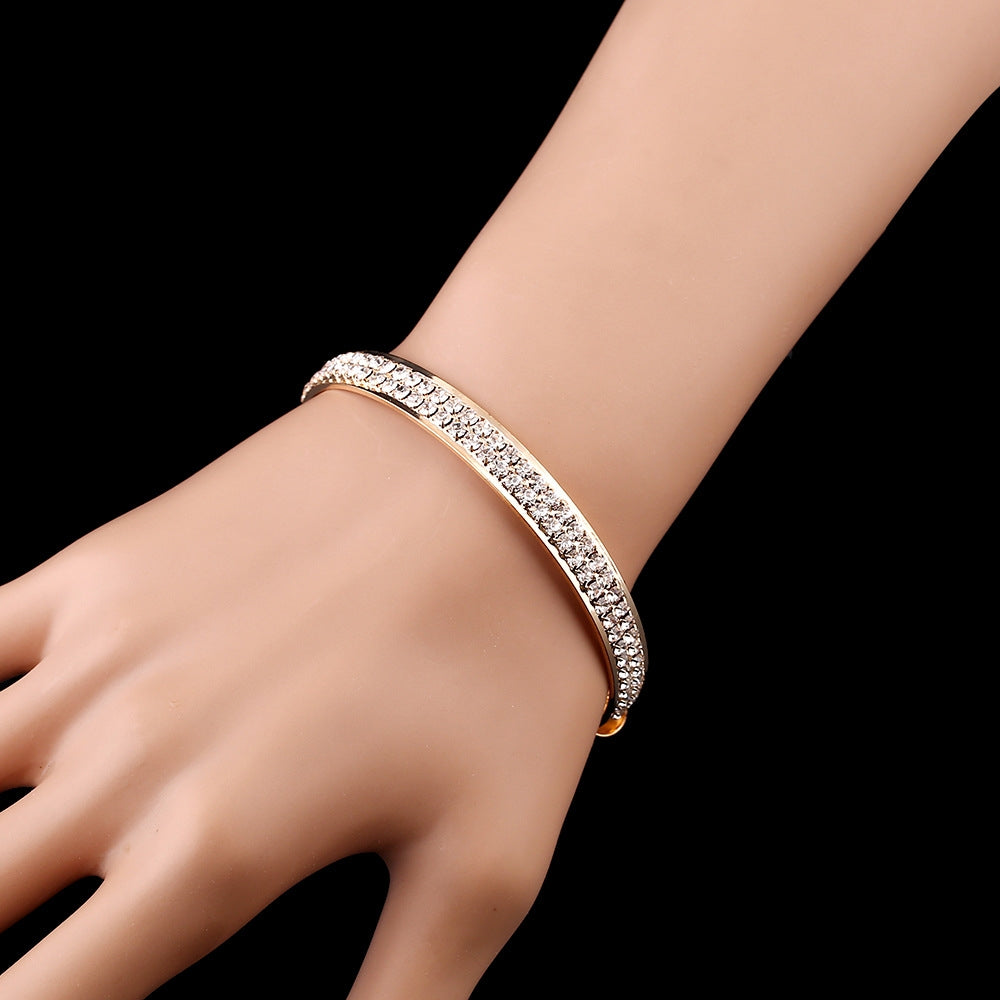 Kaamastra Crystal Cuff Bracelets - Gold